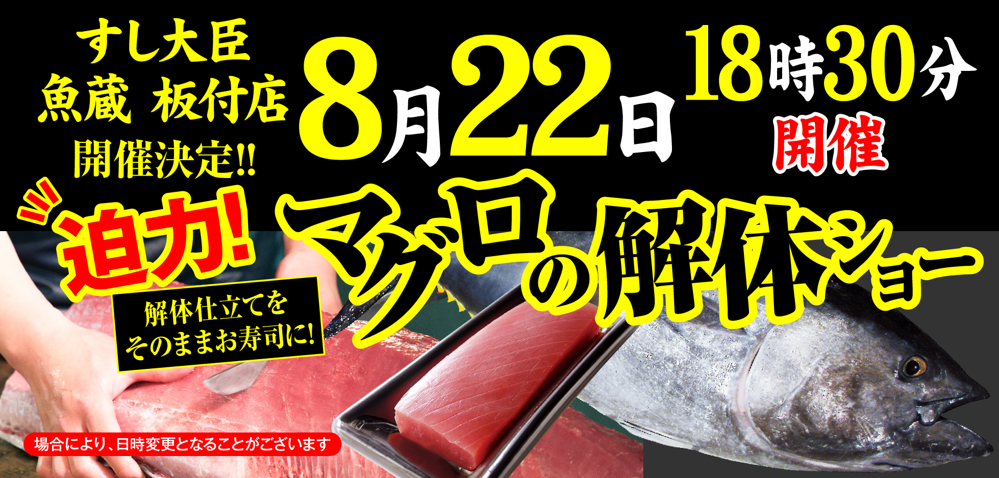 板付マグロ解体ショー
